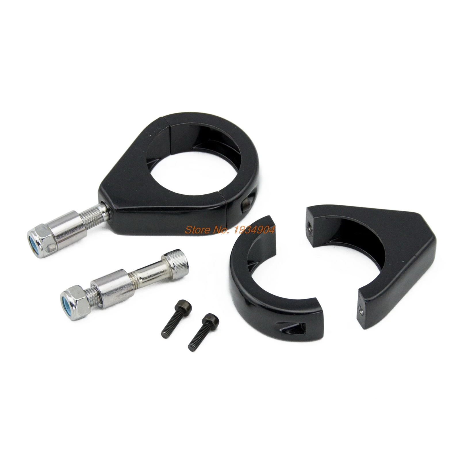 Aluminium Black 41mm Turn Signal Relocation Fork Clamps For Harley