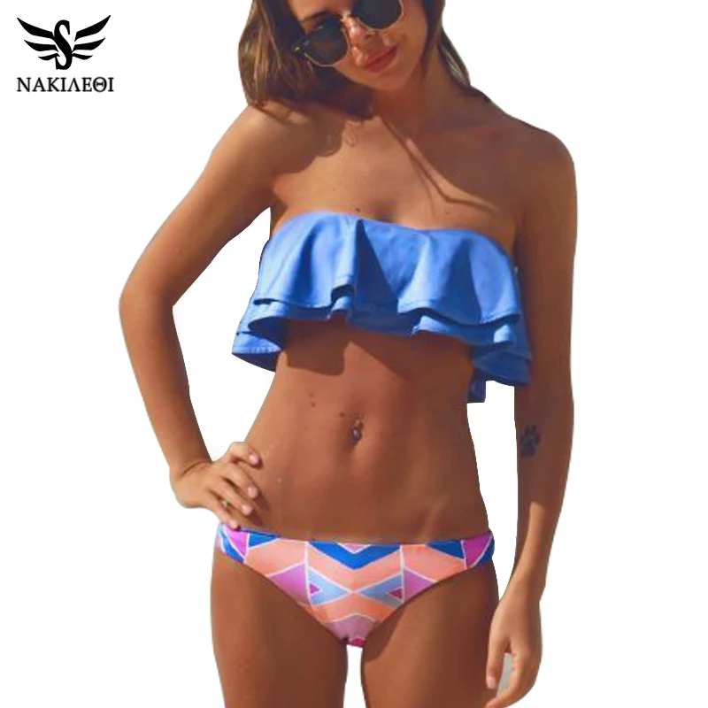NAKIAEOI 2019 مثير العصابة بيكيني النساء ملابس السباحة البرازيلي مجموعة البكيني الشاطئ ثوب السباحة دفع ما يصل ملابس السباحة الساخن Biquini ملابس سباح...