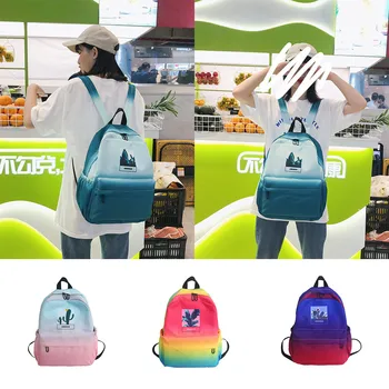 

Women's school season student canvas backpack student outdoor travel gradient color large capacity backpack mochila mujer