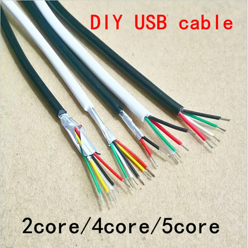5 м/10 м/15/20 м DIY UL2464 28 AWG 5-жильный кабель для USB мыши клавиатуры передачи данных 4