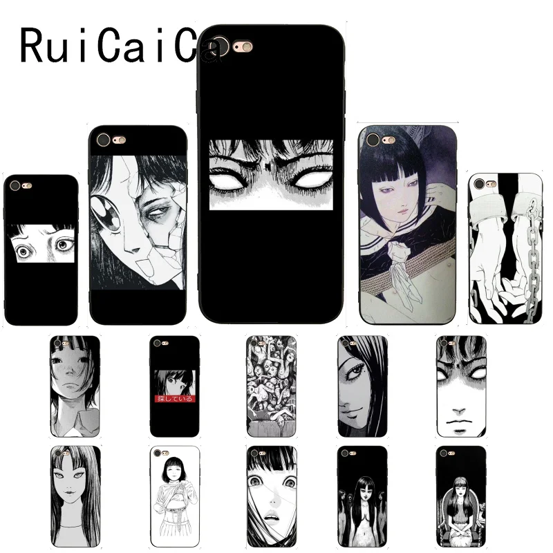 Чехол RuiCaiCa Japanese horror comic Tomie защитный черный TP мягкий чехол для телефона iPhone 5 5Sx 6 7