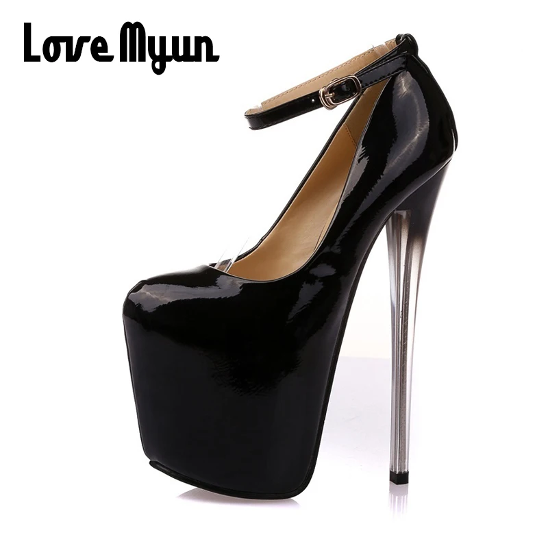Sexy Round Toe super High Heels Shoes Woman Wedding Party Shoes 19 16 22CM BIG 43. Ladies Thin Heels Pumps Platform NN-91
