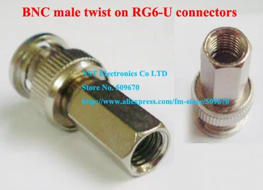 Бесплатная доставка/10 шт/Высокое качество BNC Мужской поворот на RG6-U разъемы