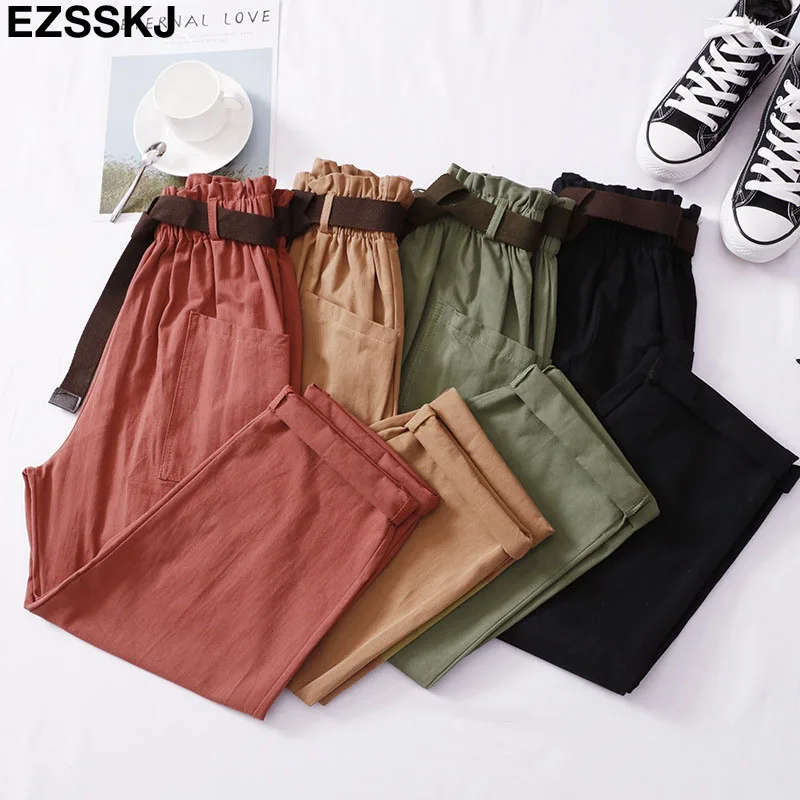 794.37 руб. 39% СКИДКА|Горячие ins хлопковые рабочие брюки женские прямые брюки с карманами женские летние bf брюки с высокой талией Свободные повседневные брюки-in Штаны и капри from Женская одежда on Aliexpress.com | Alibaba Group