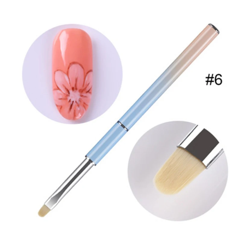 УФ-Гелевая Кисть-вкладыш, ручка для рисования, акриловая кисть для рисования ногтей, градиентные Стразы, ручка для маникюра, инструмент для дизайна ногтей - Цвет: 6