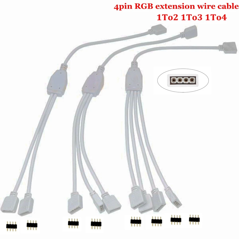 KZKRSR 4Pin 5Pin RGB коннектор RGBW концентратор 1 до 2 3 4 сплиттер Женский удлинитель провода кабель для RGB RGBWW светодиодные ленты SMD 5050 3528