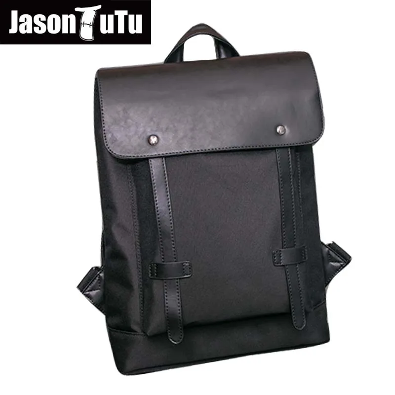 

JASON TUTU Good quality PU leather backpack Brand design Brown Black backpack men travel bag 15-25 days to Moscow mochila B433