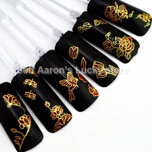 Горячая штамповка красный стикеры 3D на ногти Nail Art Наклейки для украшение для ногтей Инструменты Красота цветок птицы Бабочка Дизайн