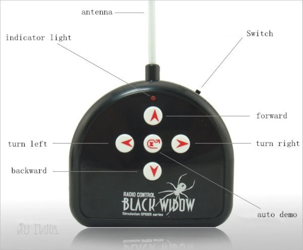 Electronic pet Remote Control Simulation tarantula Eyes Shine smart black Spider 4Ch Halloween RC Tricky Prank Scary Toy gift 5
