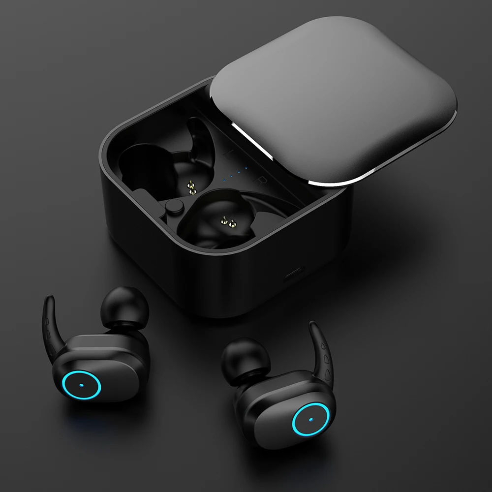 

TWS T2 Pods Binaural Wireless Earphones Bluetooth 5.0 Earbuds Hifi Stereo Noise Cancelling Waterproof Headset 3.5h Music Time