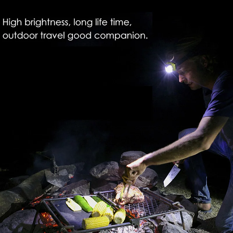 

LED Sensor Headlamp Mini Headlight with Headband Camping Fishing Flashlight Head Torch Lamp HUG-Deals