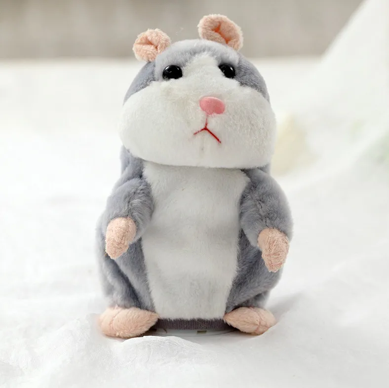 Fun 15cm Lovely Talking Hamster Speak Talk Sound Record Repeat Animal Kawaii mini Electric Hamster Toys For Children gift kids  