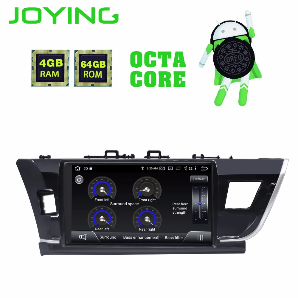 Sale Joying Android 8.1 for toyota corolla 2014-2016 10.1" 2 din car radio DSP navigation car stereo GPS carplay TMPS 4GB+64GB SWC BT 1
