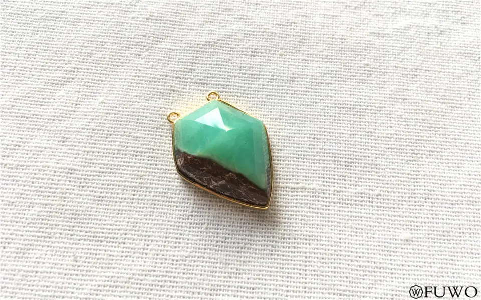 Natural Stone Shield Double Hook Pendant 7