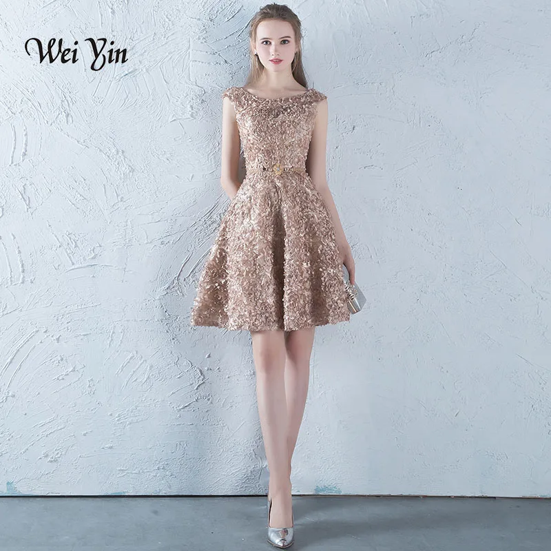

weiyin Robe De Soiree Lace A-line Cocktail Dress The Banquet Elegant Lace Up Party Formal Dresses Custom Made Party Gown WY850