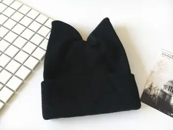 

2019 cotton solid Thicken knitted hat winter warm hat Skullies cap beanie hat for men and women 37