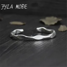 Fyla Mode 999 Sterling Silver Fine Jewelry Silver Bangles Open Type Bracelets For Women And Men Lovers WT026