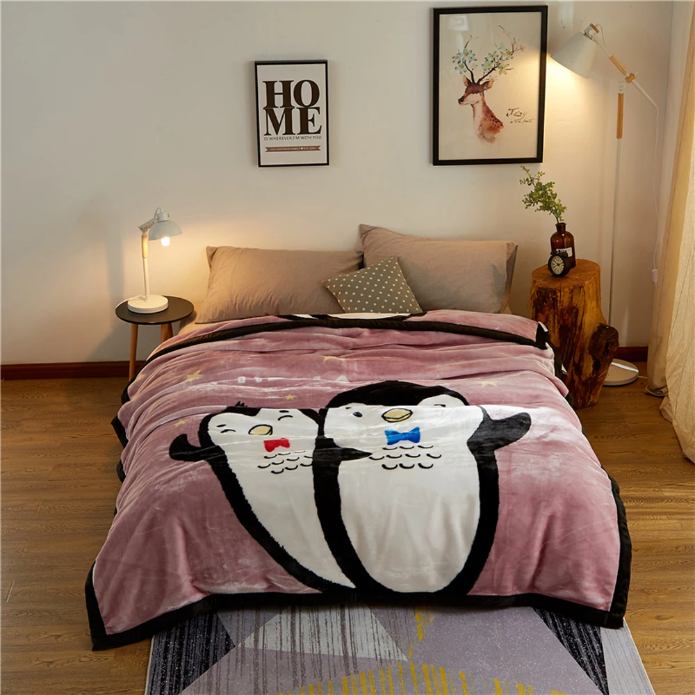 

2018 Cartoon Whale Blue Grey Soft Winter Print Thick Blanket Little Throws Raschel Microfiber Plaids Bedsheet Polyester