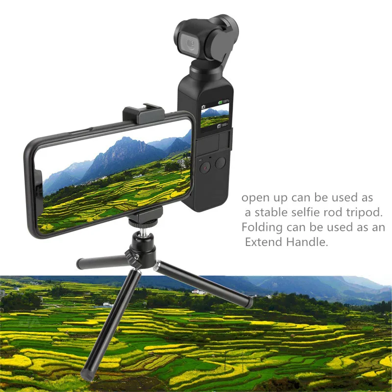 Osmo pocket tripod Stabilizer Holder expand phone Clip 14 Hole Hot Boots Components for dji Osmo pocket camera gimbal Accessories 1 (4)