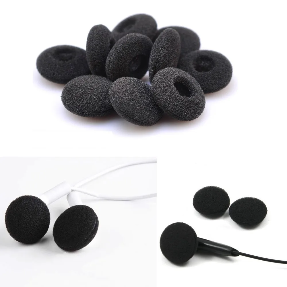 10 Pair of Black Replacement Earbud Tips Soft Sponge Foam Cover for