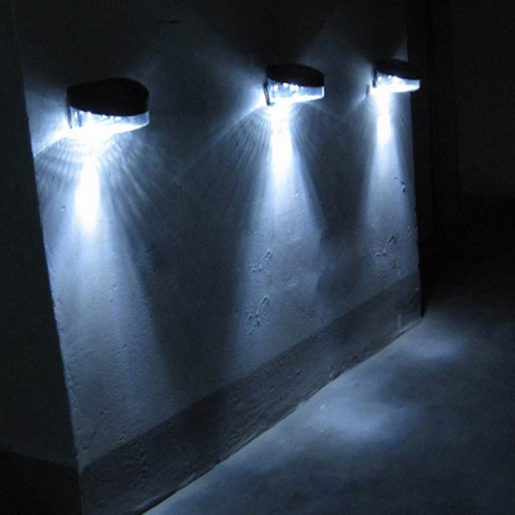Outdoor Garden Solar Powered Light Gutter Fence Path Wall 2 LED Lamp For walls 11.8*8.1*5.8cm