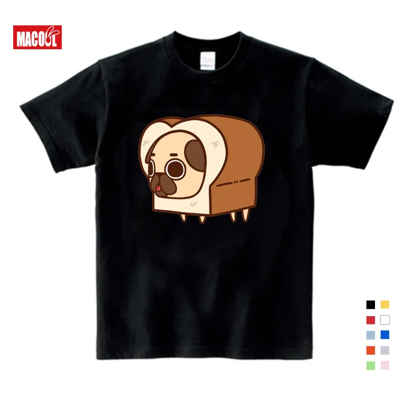 

Kids Girls Baby Clothes for Summer Puppy Drill Bread Printing T Shirt Boy Summer Clothes Short White Cotton T-shirts 3-12 Years