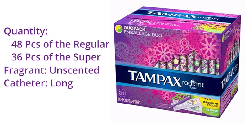 Tampax лучистый тампон супер и регулярная впитываемость ватные тампоны с катетером герметичный водонепроницаемый заменить гигиенические салфетки