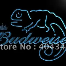LE084-Budweiser Frank Lizard пиво Бар СВЕТОДИОДНЫЙ знак неонового света