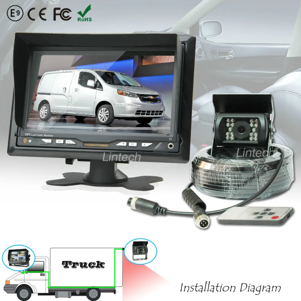 7 inch rear view reverse wired rv rear view camera system rear view