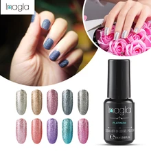 Inagla 8 мл Платиновый Гель-лак для ногтей Дизайн ногтей красочный лак замочить от УФ светодиодный топ и Базовое покрытие Полупостоянный гель лак