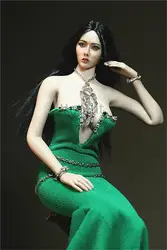 Новинка 1/6 масштаб изумрудное платье Зеленый Алмаз трейлинг большая юбка для 12 дюймов фигурки коллекция игрушек