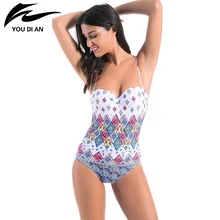 ЮДЯНЬ 2017 бикини один кусок купальник боди комбинезон сексуальный толчок вверх купальники на косточках короткий Топ Пляжная одежда купальный костюм