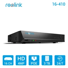Reolink 16ch 4MP PoE Network Video Recorder w 3TB HDD ONLY for Reolink HD 1440P PoE IP Cameras RLN16-410