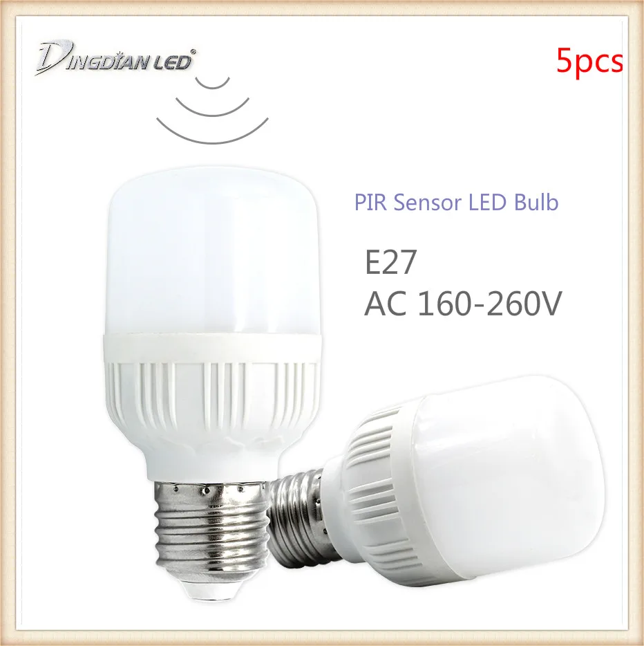 

5PCS/LOT E27 LED PIR Sensor 220V LED Bulb Monitor Lights Intelligent Surveillance Control Induction Bulb Corridor Stair lamps