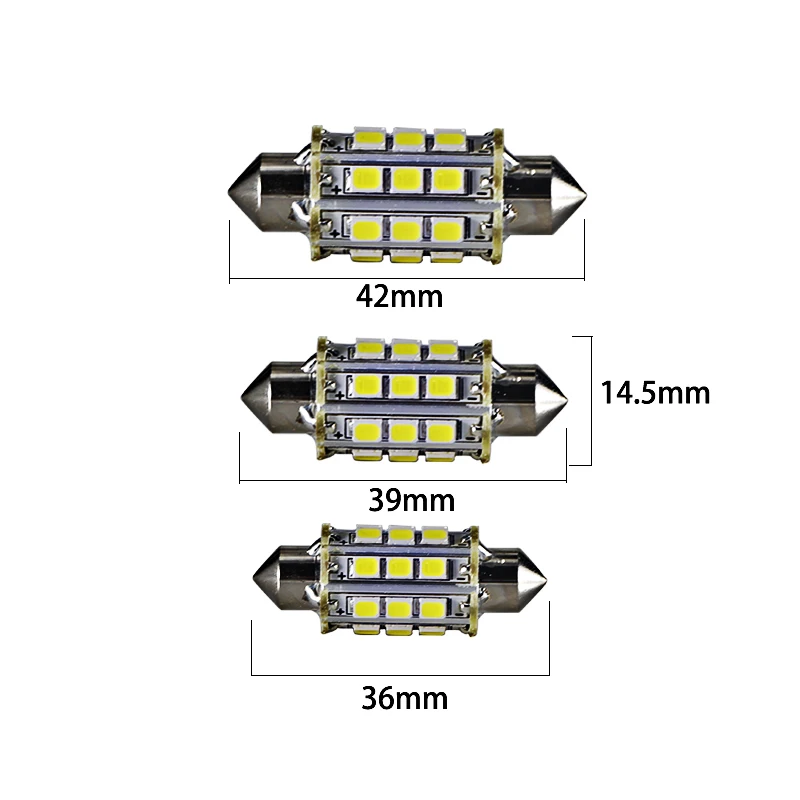 2X led 12В 24В Авто Грузовик C5W C10W светодиодные гирлянды 36 мм 39 42 3 Вт Canbus без ошибок