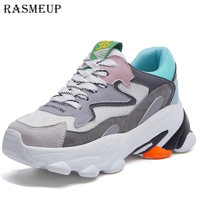 Женские кроссовки на платформе RASMEUP дышащие сетчатые массивной осень