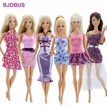 

Random 3 PCS / Lot Princess Dress Mixed Style Sexy Skirt Handmade Gown Clothes For Barbie Doll 12'' Accessories Baby Kids