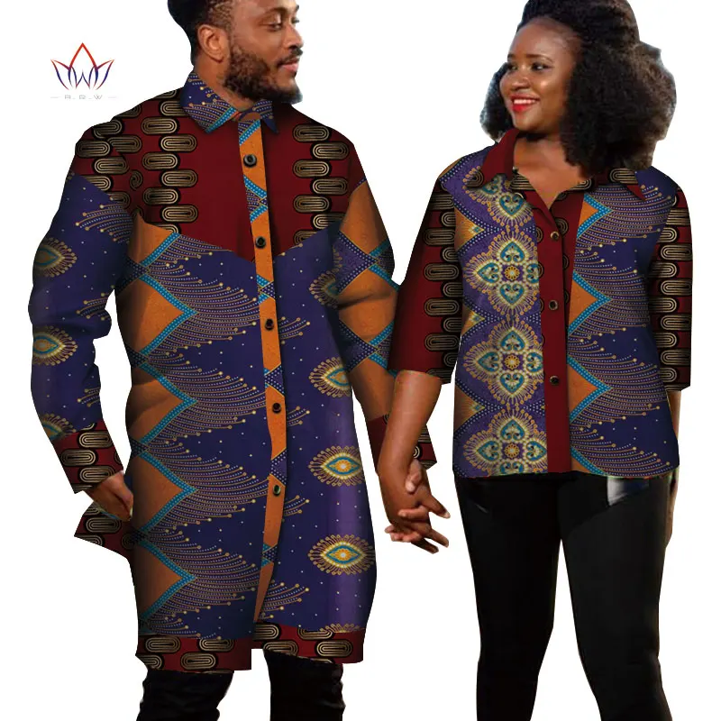 Dashiki 2019 высокое качество Сладкий Одежда для пар Африканский Воск Для женщин и мужчин рубашка Костюмы Базен плюс Размеры одежда для вечерние