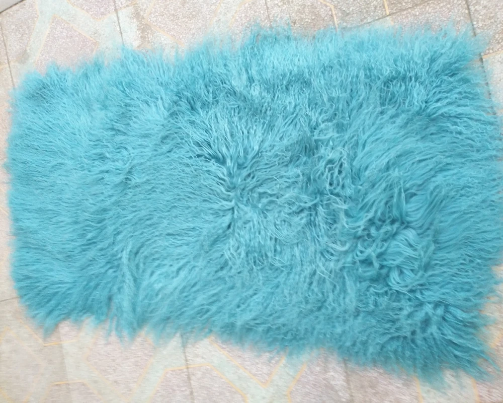Real Mongolian Lamb Fur Plate Real Fur Blanket For Sofa Fur Throw Rug