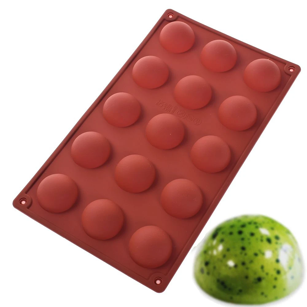 Non Stick 24 Cavity Mini Half Sphere Silicone Mold Ice Tray Baking Pan