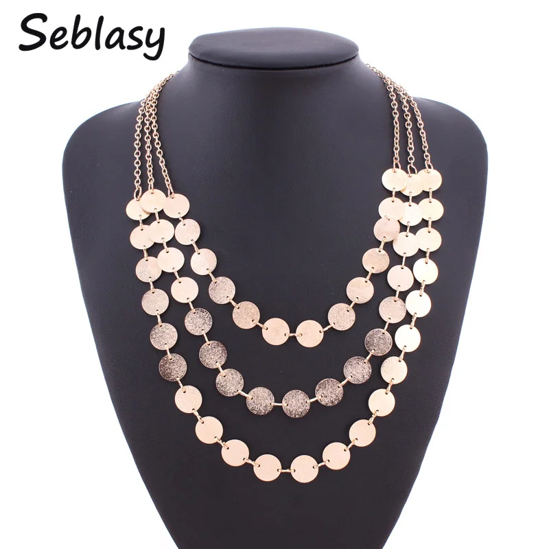 Женское многослойное колье Seblasy Bijoux блестящее колье-чокер с эффектом потертости