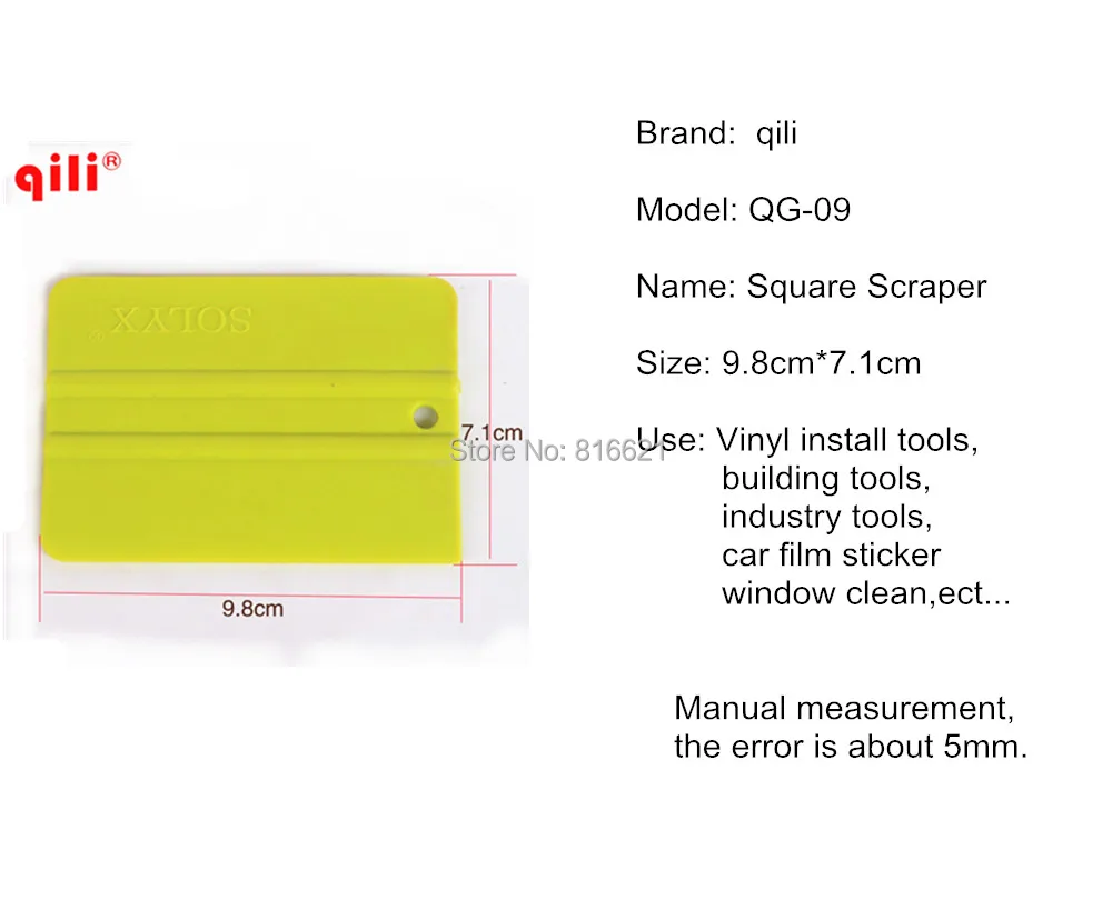 Qili QG-09 зеленый цвет пластиковая Автомобильная виниловая пленка стикер упаковочные инструменты Телескопический скребок квадратный скребок мини размер
