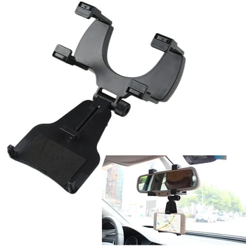 

Universal 360 Degrees Phone Holder Car Rearview Mirror Mount Phone Holder Stands For iPhone Samsung HTC GPS Smartphone