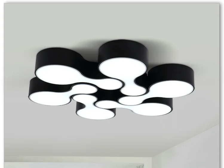Montagem em Superfície Luzes de Teto Levaram para Cozinha Sala de Bowling Lustres de Teto Modernas Abajur Cor Preta Decoração da Casa 6 led ceiling light