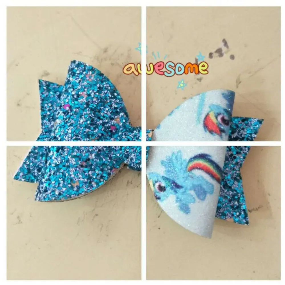 

Thumblina Blue Cartoon Glitter Bow Sparkly Hair Clip for Women Girls Hairpin Children Kids Barrettes Hair Accessories