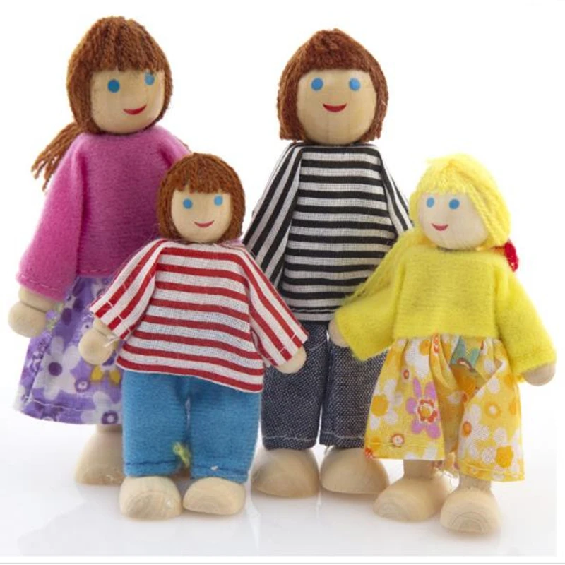 

2 / 4 People Set Wooden Furniture Dolls House Family Miniature Doll Funny Toy DIY Childlike Home Decor LTT9662-1