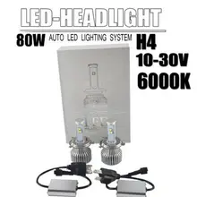 По DHL или FedEx 50 Упак. H4 Высокий Низкий Луч высокой мощности 40 Вт 4800lm 6000 К белый противотуманный фара комплект для авто Tesla Honda BMW