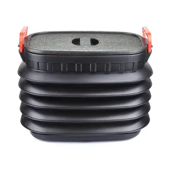 

18L Large Capacity Folding Trash Garbage Can Stretchy Storage Box Super Large Capacity Car Trash Can Black Color For Outdoor