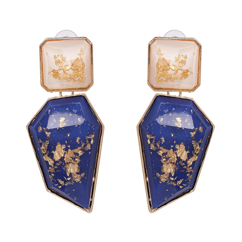 JURAN Exaggerated Big Geometric Statement Dangle Earrings For Women Boho Clear Resin OL Style Earrings 2018 ZA Jewelry - Image 4