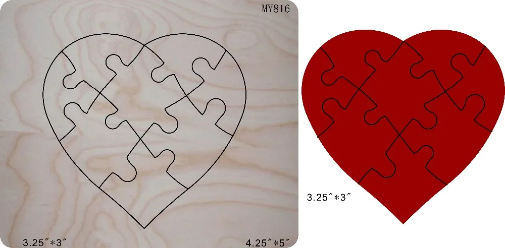 

Assembled peach heart cutting dies Wooden Die Fits muyu, New